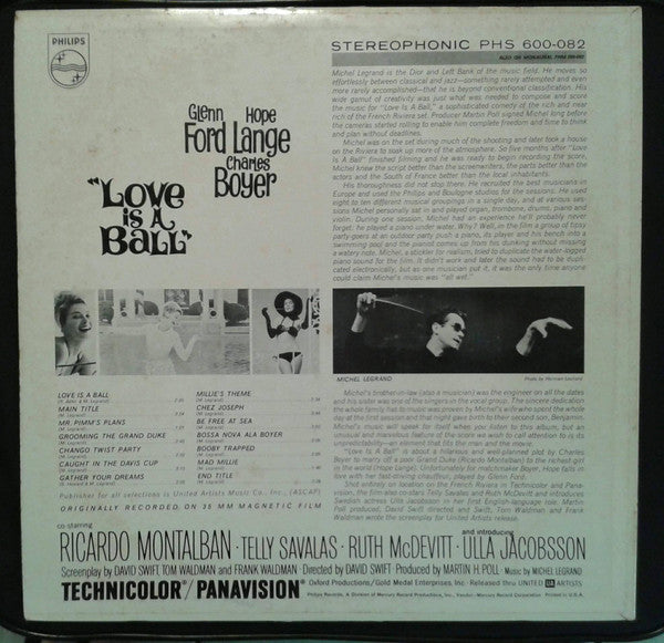 Michel Legrand ‎– Love Is A Ball - Mint- LP Record 1963 Philips USA Stereo Vinyl - Soundtrack / Score - Shuga Records