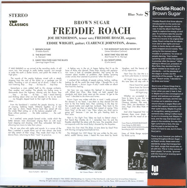 Freddie Roach - Brown Sugar - New LP Record 2023 Blue Note Vinyl Me Please Club 180 gram Vinyl - Jazz / Soul-Jazz / Bop - Shuga Records
