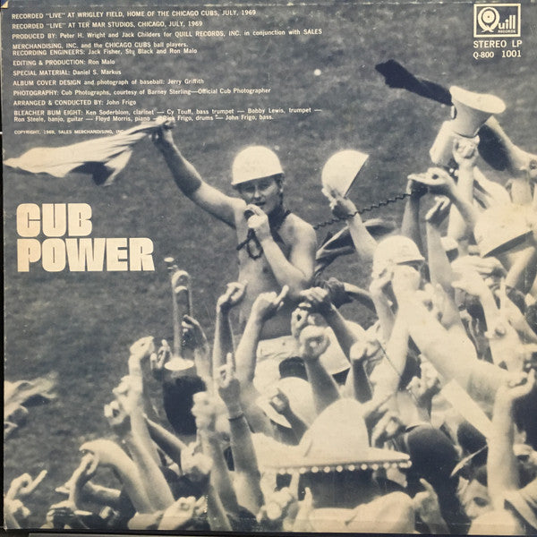 The Chicago Cubs And Fabulous Bleacher Bums - Cub Power - VG+ LP Record 1969 Quill USA - Spoken Word / Non-Music / Sports - Shuga Records