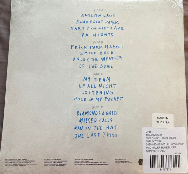 Mac Miller - Blue Slide Park (2011) - New 2 LP Record 2023 Rostrum Urban Outfitters Exclusive Translucent Green Vinyl - Hip Hop - Shuga Records