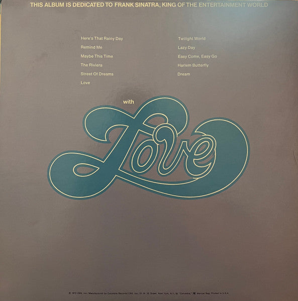 Tony Bennett - With Love - Mint- LP Record 1972 Columbia USA Original Press Vinyl - Jazz / Big Band / Pop Vocal - Shuga Records