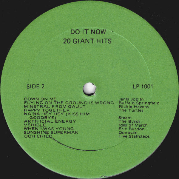 Various – 20 Giant Hits (The Do It Now Foundation) - VG+ LP Record 197? Ronco / Do It Now Vinyl - Pop / Psych / Folk / Soul