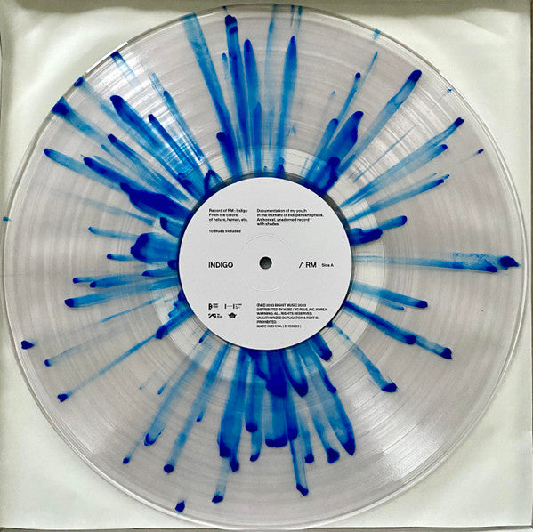RM (BTS) – Indigo - New LP Record Box 2023 Bighit Music Clear with Blue Splatter Vinyl & Inserts - K-pop / Contemporary R&B / Pop Rap - Shuga Records