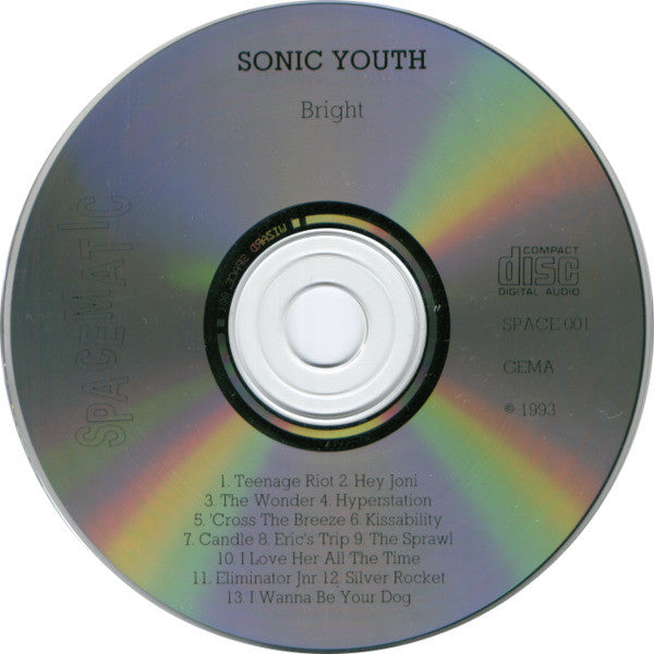 Sonic Youth - Bright - VG+ CD 1993 Spacematic Records Germany RARE Unofficial - Alternative Rock - Shuga Records