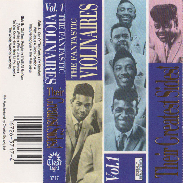 The Fantastic Violinaires - Their Greatest Sides - Vol. 1 - VG+ Cassette 1984 Clear Light USA Tape - Gospel - Shuga Records