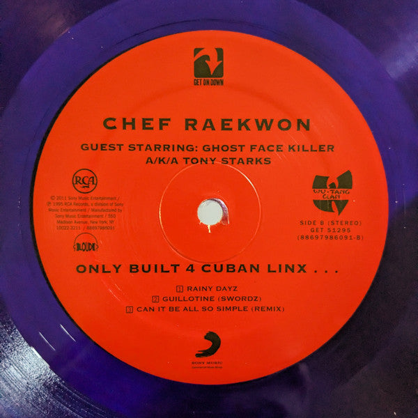 Chef Raekwon - Only Built 4 Cuban Linx... (1995) - Mint- 2 LP Record 2023 Get On Down USA Purple Translucent Vinyl - Hip Hop - Shuga Records