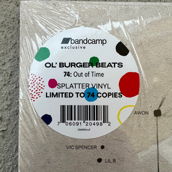 Ol' Burger Beats - 74: Out of Time - New LP Record 2024 Coalmine Bandcamp Exclusive Splatter Vinyl (74 Made) - Hip Hop / Boom Bap / Instrumental - Shuga Records