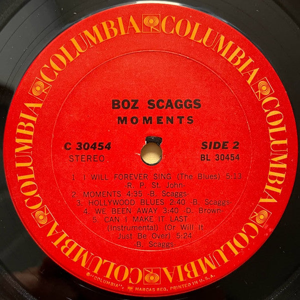 Boz Scaggs - Moments - VG+ LP Record 1971 Columbia USA Original Vinyl - Pop Rock / Soft Rock - Shuga Records