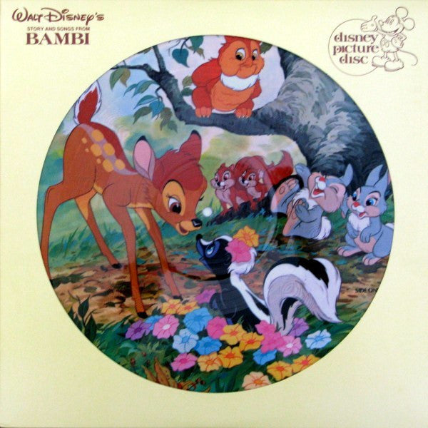 Various / Hal Smith - Walt Disney's Story And Songs From Bambi - VG+ LP Record 1982 Disneyland USA Original Picture Disc Vinyl - Soundtrack / Children's - Shuga Records
