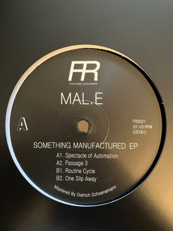 MAL.E - Something Manufactured EP - New 12" Single Record 2023 Fixed Rhythms Vinyl - Techno - Shuga Records