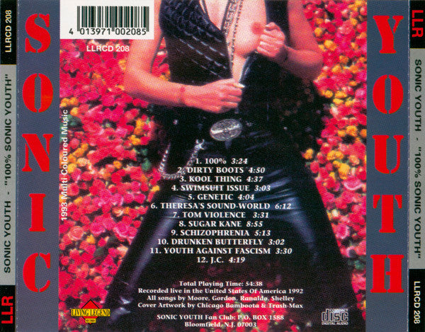 Sonic Youth - 100% Sonic Youth - VG+ CD Album 1993 Living Legend Italy RARE Unofficial - Alternative Rock - Shuga Records