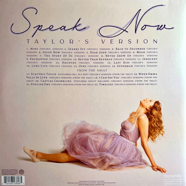 Taylor Swift - Speak Now (Taylor's Version) - New 3 LP Record 2023 Republic Violet Marbled Vinyl - Pop Rock / Country - Shuga Records