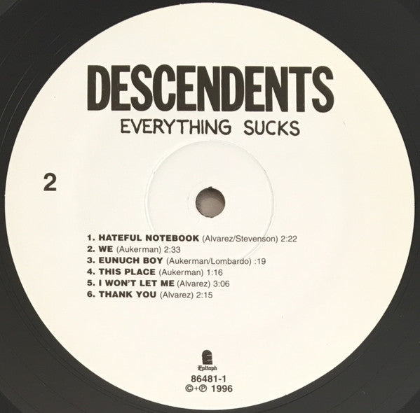 Descendents - Everything Sucks (1996) - VG+ LP Record 2013 Epitaph USA Vinyl & Insert - Punk Rock - Shuga Records