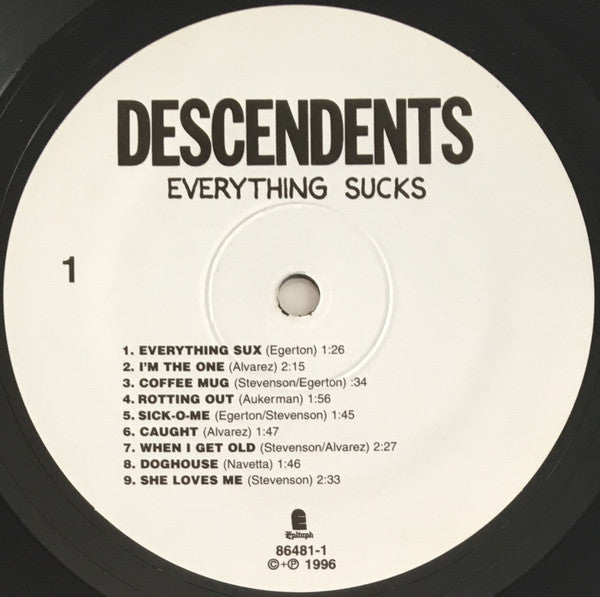 Descendents - Everything Sucks (1996) - VG+ LP Record 2013 Epitaph USA Vinyl & Insert - Punk Rock - Shuga Records