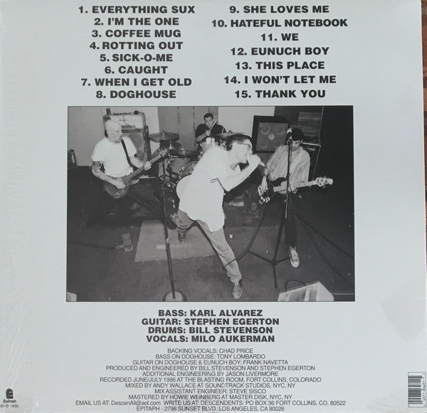 Descendents - Everything Sucks (1996) - VG+ LP Record 2013 Epitaph USA Vinyl & Insert - Punk Rock - Shuga Records