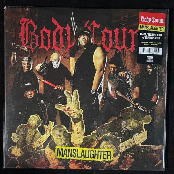 Body Count – Manslaughter (2014) - New LP Record 2023 Sumerian Black/Yellow w/ Silver Splatter Vinyl - Heavy Metal - Shuga Records
