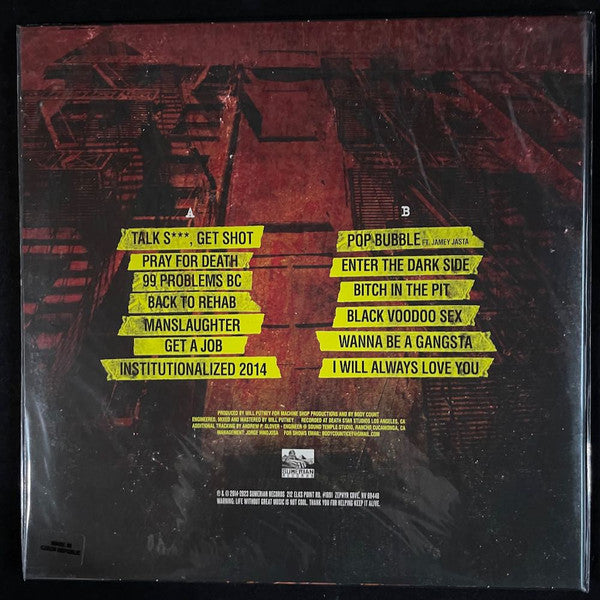 Body Count – Manslaughter (2014) - New LP Record 2023 Sumerian Black/Yellow w/ Silver Splatter Vinyl - Heavy Metal - Shuga Records