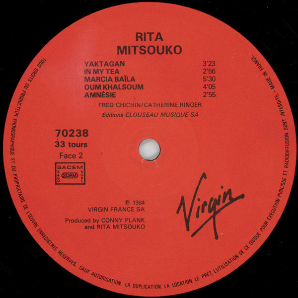 Rita Mitsouko - Rita Mitsouko - VG+ LP Record 1984 Virgin France Vinyl - New Wave / Synth-pop / Pop Rock - Shuga Records