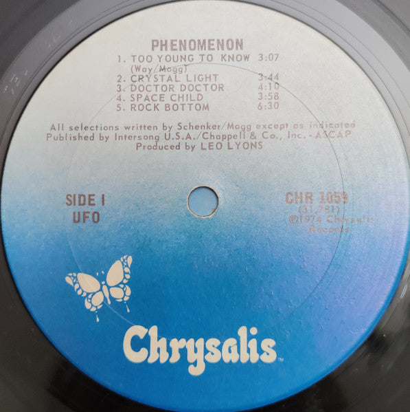 UFO - Phenomenon (1974) - VG+ LP Record 1976 Chrysalis USA Vinyl - Hard Rock / Blues Rock / Space Rock - Shuga Records