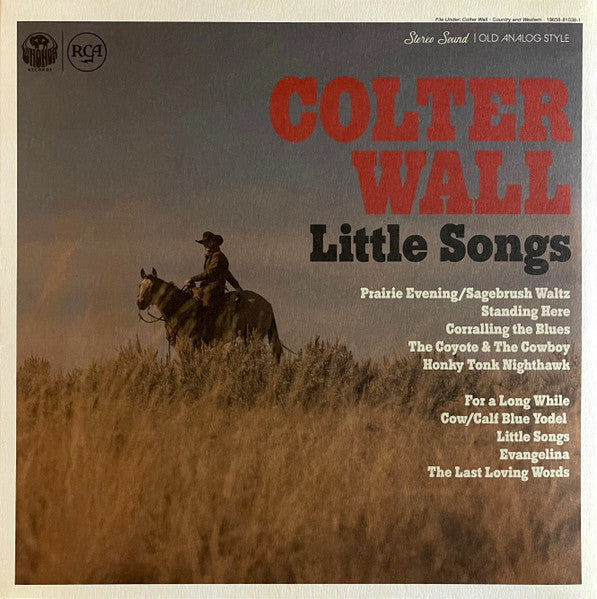 Colter Wall - Little Songs - New LP Record 2023 La Honda RCA USA Vinyl - Country - Shuga Records