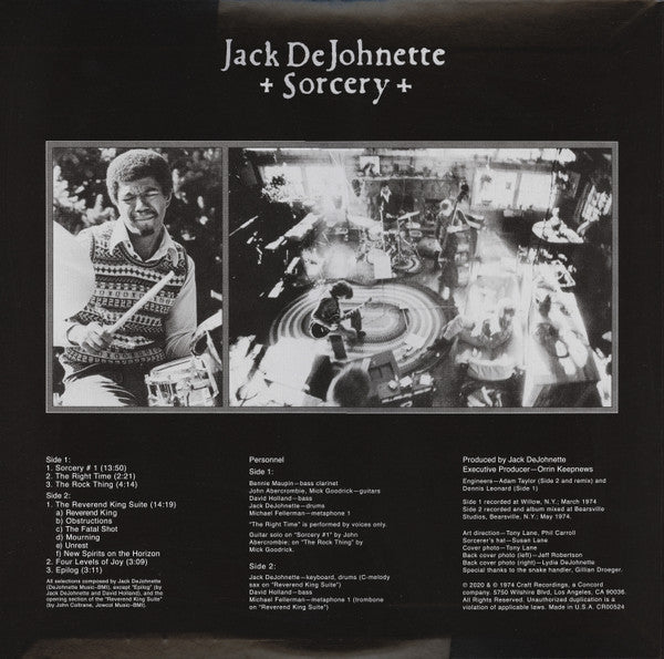 Jack DeJohnette - Sorcery (1974) - New LP Record 2023 Craft Jazz Dispensary Top Shelf 180 gram Vinyl - Jazz / Modal / Fusion / Psychedelic / Avant-garde Jazz - Shuga Records