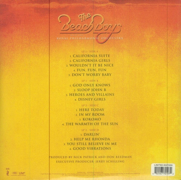 The Beach Boys - The Beach Boys With The Royal Philharmonic Orchestra - New 2 LP Record 2018 Brother Capitol USA Orange Vinyl - Surf Rock / Pop Rock - Shuga Records