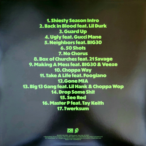 Pooh Shiesty - Shiesty Season - VG+ LP Record 2023 Atlantic 1017 Urban Outfitters Green Vinyl - Hip Hop / Trap - Shuga Records