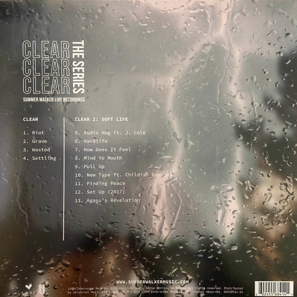Summer Walker - Clear: The Series - Mint- LP Record 2023 Interscope Clear Vinyl - R&B / Soul / Neo Soul - Shuga Records