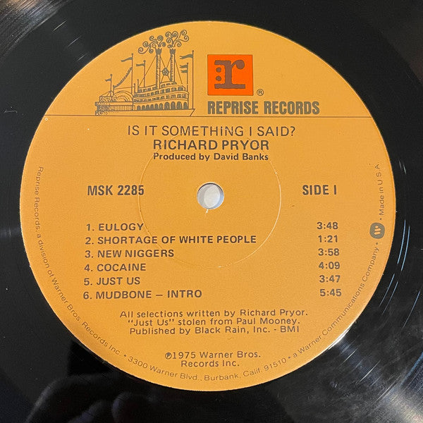 Richard Pryor - ...Is It Something I Said? - VG+ LP Record 1975 Reprise USA Original Vinyl - Comedy / Non-Music - Shuga Records
