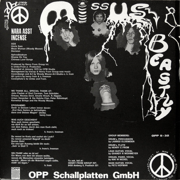 Missus Beastly - Nara Asst Incense - VG LP Record 1970 OPP World Wide Germany Original RARE Vinyl - Krautrock / Psychedelic Rock / Prog Rock - Shuga Records