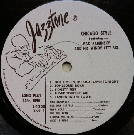 Max Kaminsky And His Windy City Six - Chicago Style - VG+ LP Record 1955 Jazztone USA Vinyl - Jazz / Big Band