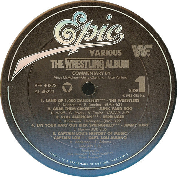 Various - WWF The Wrestling Album - VG+ LP Record 1985 Epic USA Original Vinyl - Pop Rock / Country Rock / Rap / Synth-pop - Shuga Records