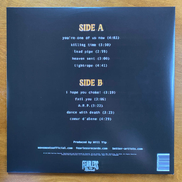 Movements - Ruckus! - Mint- LP Record 2023 Fearless USA Half Black/Half Custard Vinyl - Alternative Rock / Dream Pop - Shuga Records