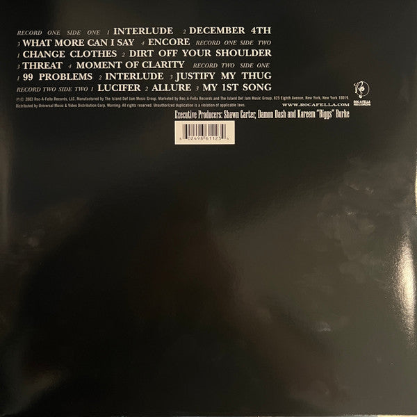 Jay-Z - The Black Album - Mint- (VG+ cover) 2 LP Record 2003 Roc-A-Fella USA ORIGINAL PRESS RARE Vinyl - Hip Hop - Shuga Records