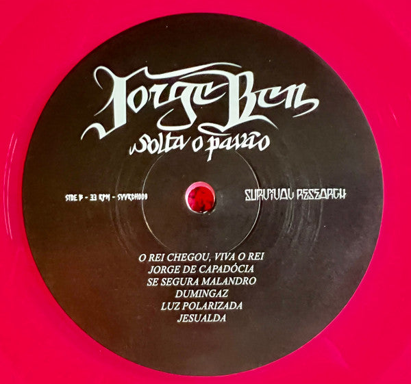 Jorge Ben - Solta O Pavão (1975) - Mint- LP Record 2023 Survival Research Australia Pink Vinyl - Latin / MPB / Samba / Soul / Funk - Shuga Records
