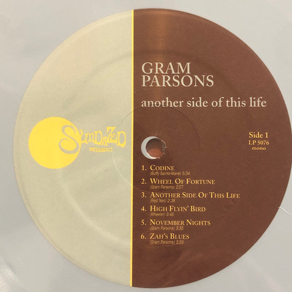 Gram Parsons - Another Side of This Life - New LP Record 2024 Sundazed Music Vinyl - Folk Rock / Country / Classic Rock - Shuga Records