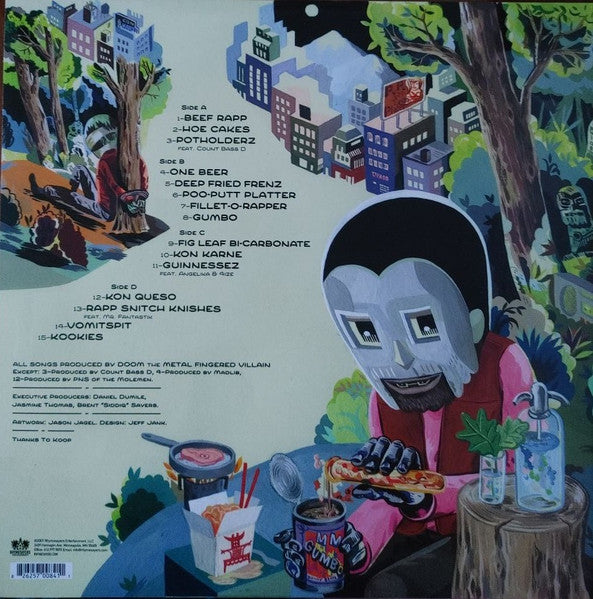 MF DOOM - MM..Food (2004) - Mint- (VG+ cover) 2 LP Record 2020 Rhymesayers USA Pink & Green Vinyl - Hip Hop - Shuga Records