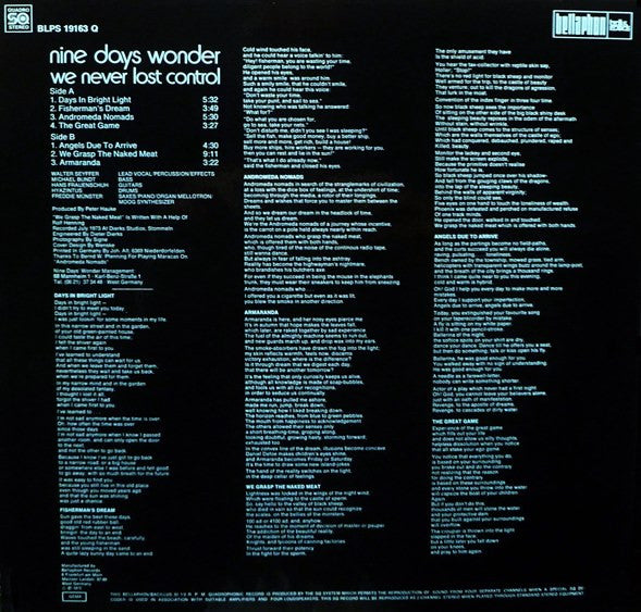 Nine Days Wonder – We Never Lost Control - VG+ LP Record 1973 Bacillus Germany Quadraphonic - Prog Rock / Krautrock - Shuga Records