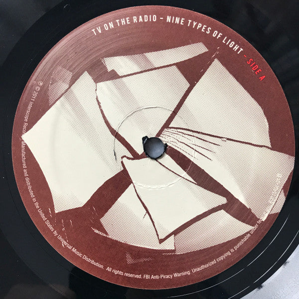 TV on the Radio - Nine Types of Light - VG+ LP Record 2011 Interscope USA 180 gram Vinyl - Indie Rock / Rock & Roll - Shuga Records