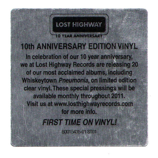 Whiskeytown (Ryan Adams) - Pneumonia - New 2 LP Record 2011 Lost Highway Clear Vinyl - Country Rock - Shuga Records