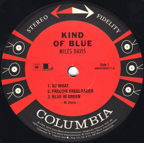 Miles Davis - Kind Of Blue (1959) - Mint- LP Record 2010 Columbia Stereo 180 gram Vinyl Kevin Gray Version - Jazz / Modal - Shuga Records
