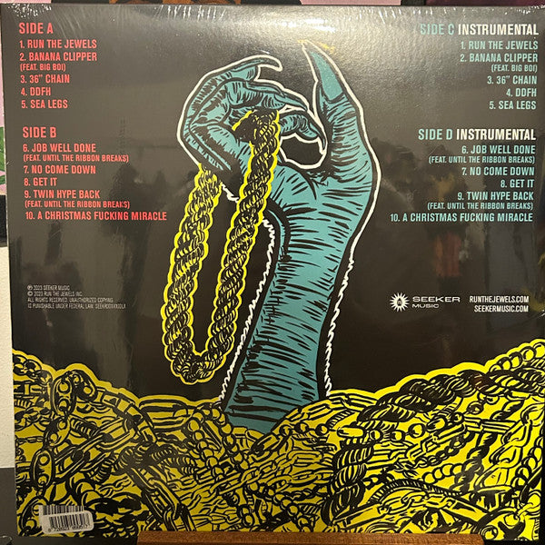 Run The Jewels - Run The Jewels & Instrumentals (2013) - Mint- 2 LP Record 2023 Seeker Music Blue & Black / Yellow & Black Vinyl & Lenticular Cover - Hardcore Hip-Hop