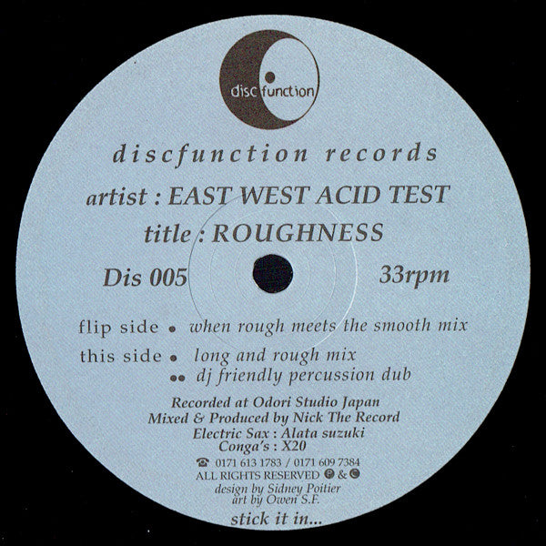 East West Acid Test – Roughness - VG+ 12" Single Record 1997 UK Vinyl - Deep House