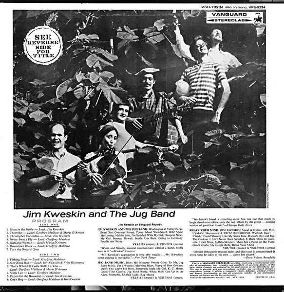 Jim Kweskin & The Jug Band - See Reverse Side For Title - VG+ LP Record 1966 Vanguard USA Original Vinyl - Folk / Bluegrass / Jug Band - Shuga Records