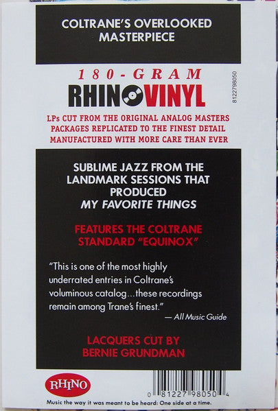 John Coltrane - Coltrane's Sound (1966) - Mint- LP Record 2010 Atlantic Rhino Europe 180 gram Vinyl - Jazz / Hard Bop / Modal - Shuga Records