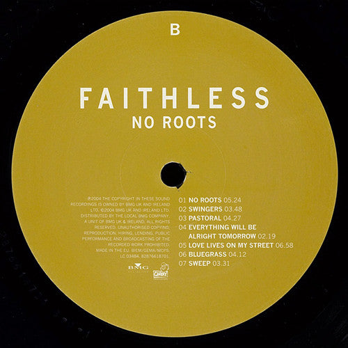 Faithless - No Roots - Mint- LP Record 2004 Cheeky BMG UK Original Rare Vinyl - Electronic / House / Dub / Downtempo - Shuga Records