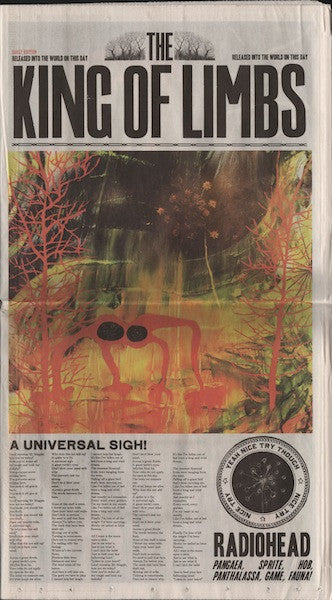 Radiohead - The King Of Limbs - Mint- (VG cover) 2x 10" LP Record 2011 Ticker Tape Ltd UK Clear Vinyl, Blotter Paper, Bag & Newspaper - Alternative Rock / Experimental - Shuga Records