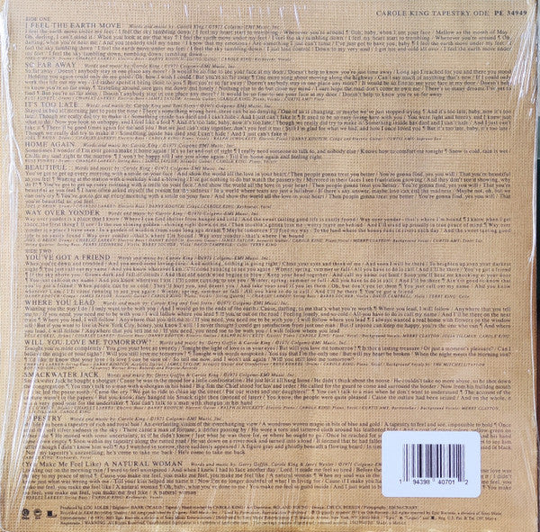 Carole King - Tapestry (1971) - New LP Record 2021 Ode Epic USA Black Vinyl - Pop Rock / Soft Rock - Shuga Records