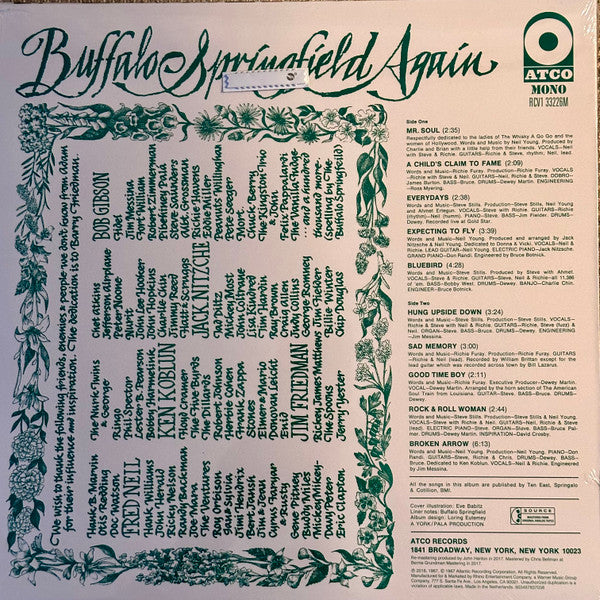 Buffalo Springfield - Buffalo Springfield Again (1967) - New LP Record 2023 ATCO USA Clear Vinyl - Classic Rock / Folk Rock - Shuga Records