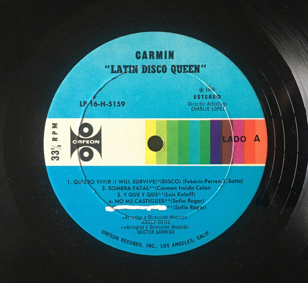 Carmin – Quiero Vivir (I Will Survive) / Latin Disco Queen - VG+ LP Record 1979 Orfeon USA Vinyl - Latin / Disco / Soul - Shuga Records